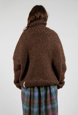 Hand Knitted Jumper in Coffee