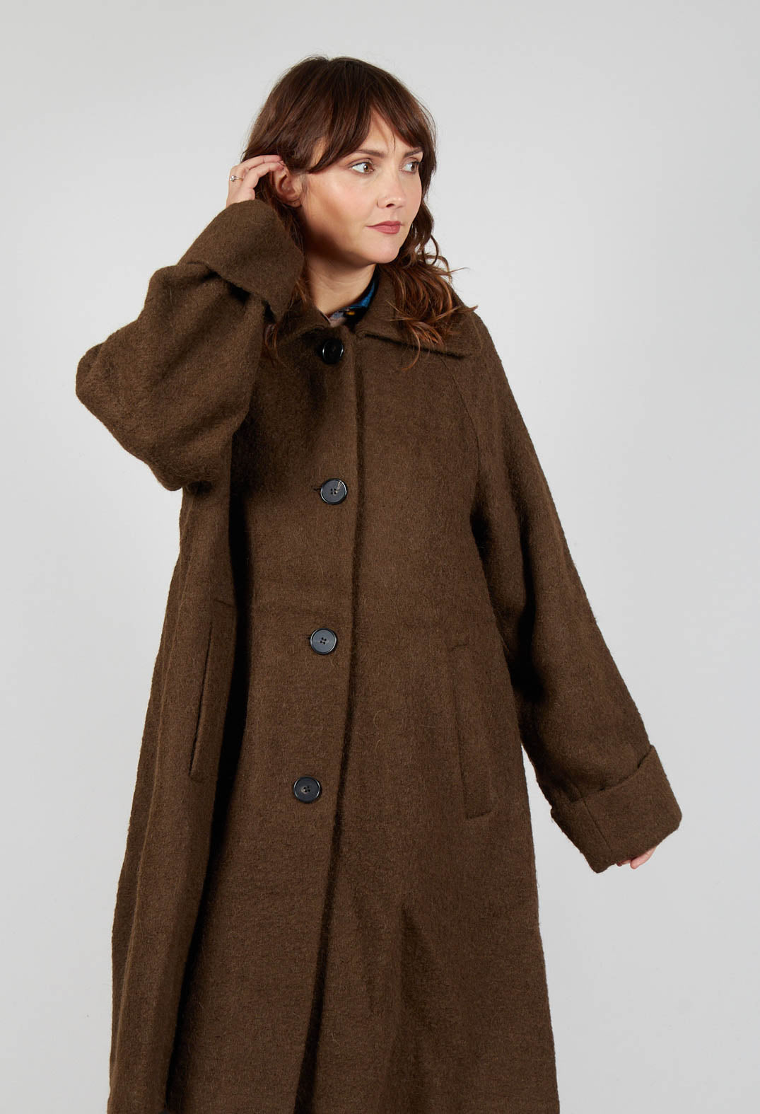 Wool Overcoat in Brown