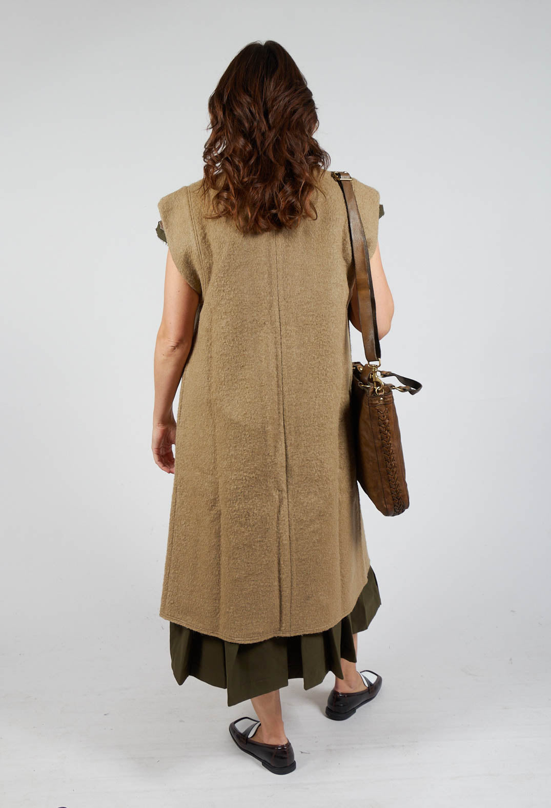 Longline Gilet in Camel