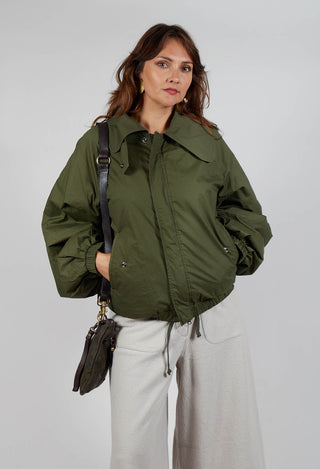 Collared Bomber Jacket in Khaki