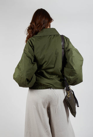 Collared Bomber Jacket in Khaki