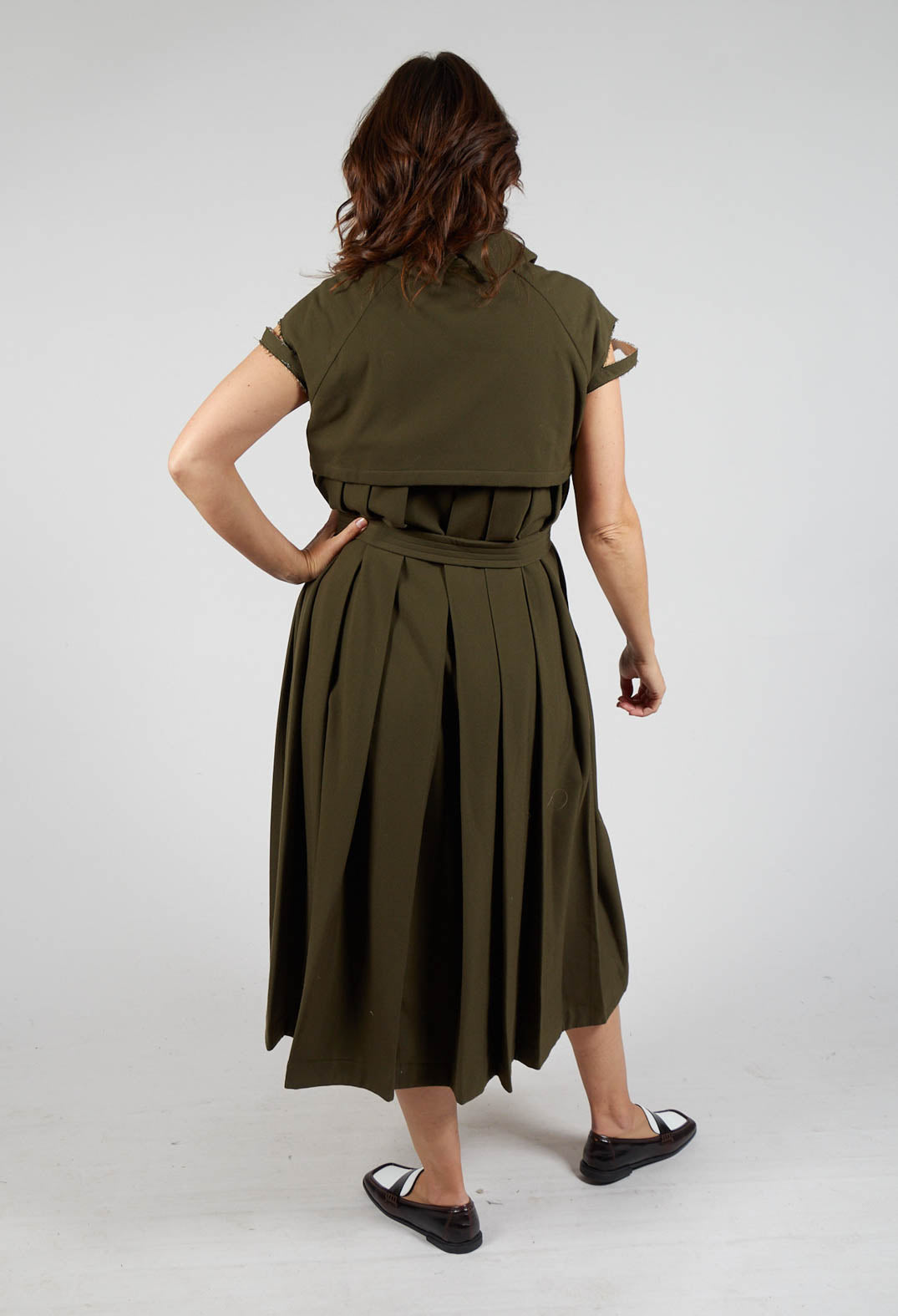 Peter Pan Dress in Olive