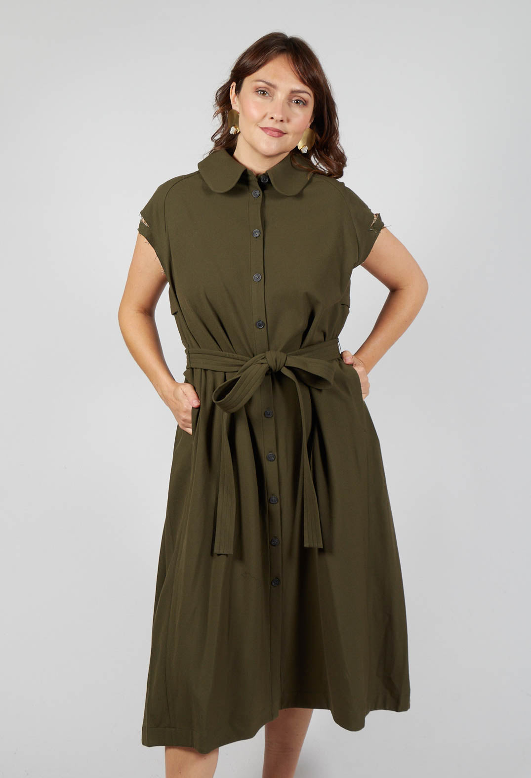 Peter Pan Dress in Olive