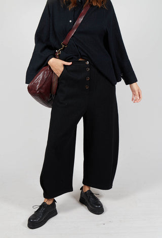 Barrel Leg Trousers in Black