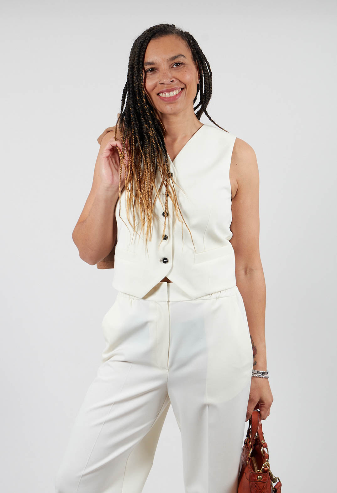 Twill Waistcoat in Cream