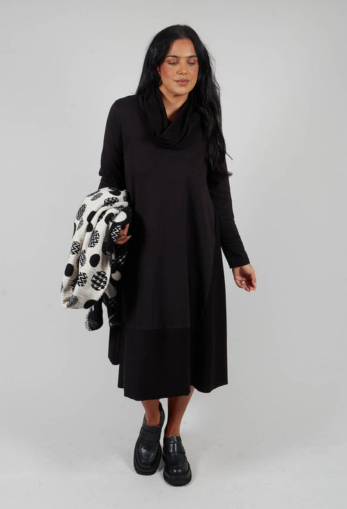 Snood Neck Dress in Black