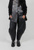 Barrel Leg Leather Trousers in Black