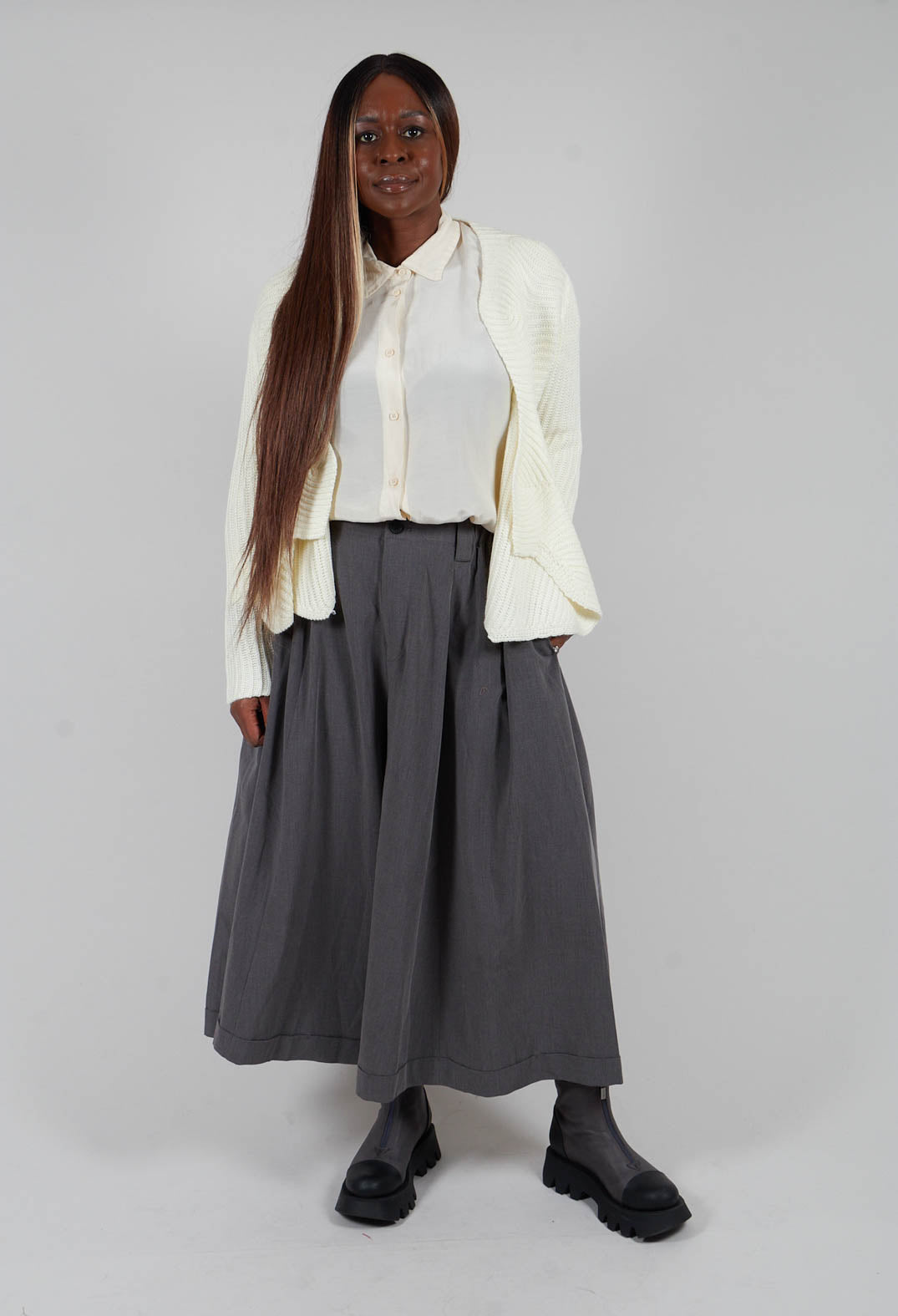 Wide Leg Trousers in Grey