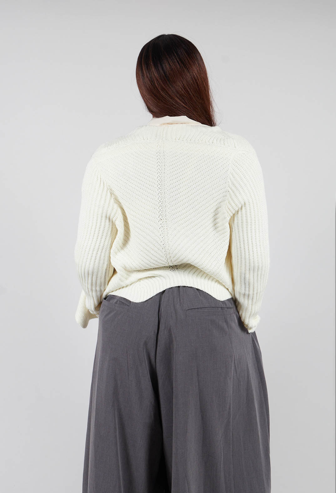 Knitted Wave Cardigan in Cream