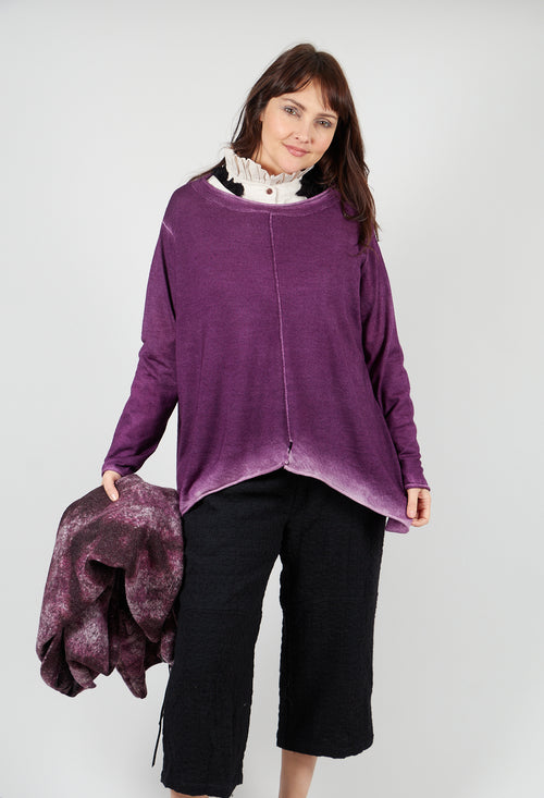 Knitted Slouch Jumper in Purple