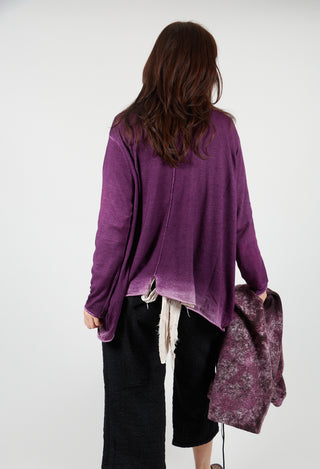 Knitted Slouch Jumper in Purple