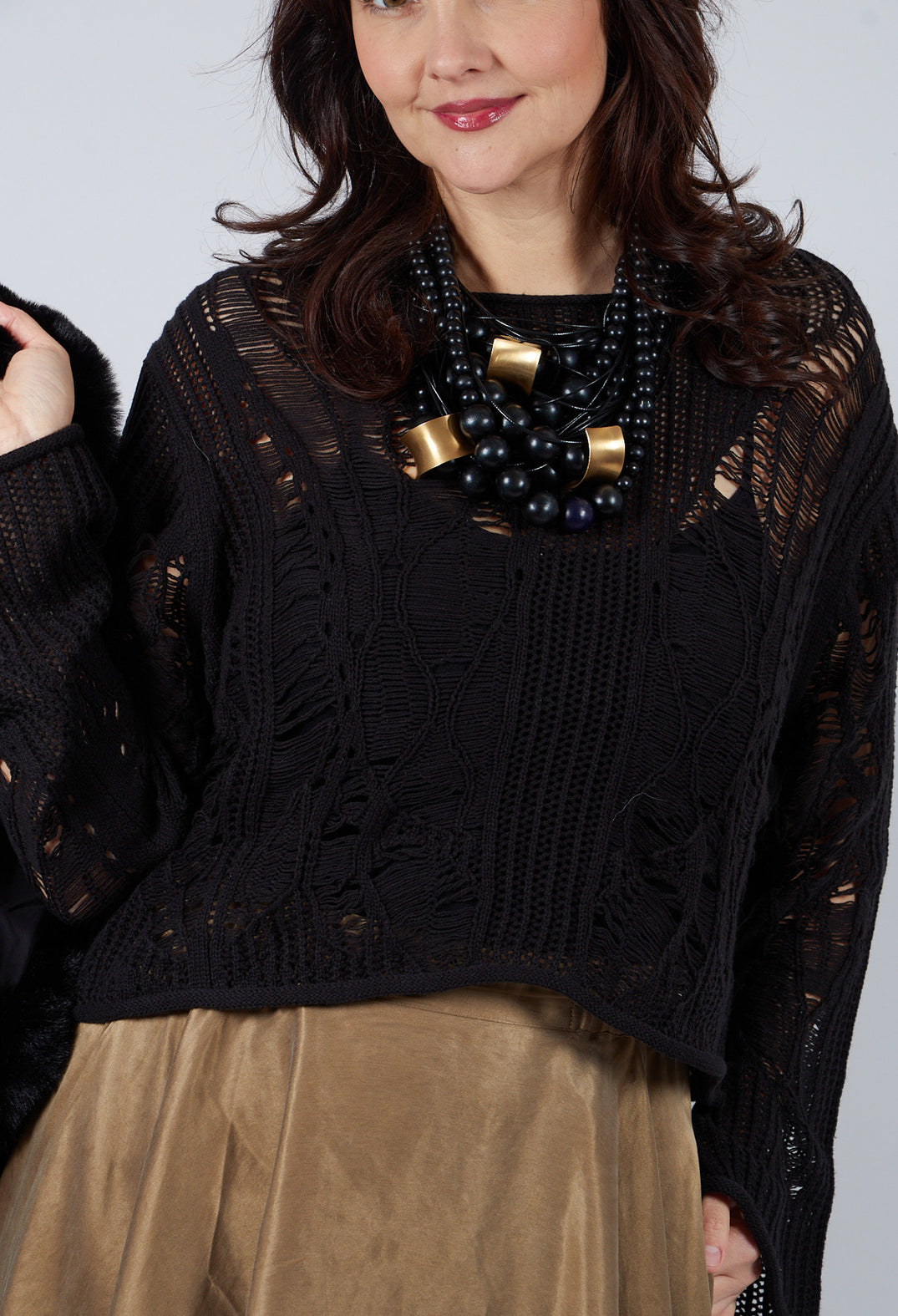 Loose Knit Jumper in Black