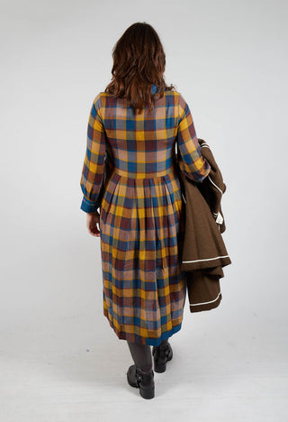 Wool Raven Dress in Yellow Check