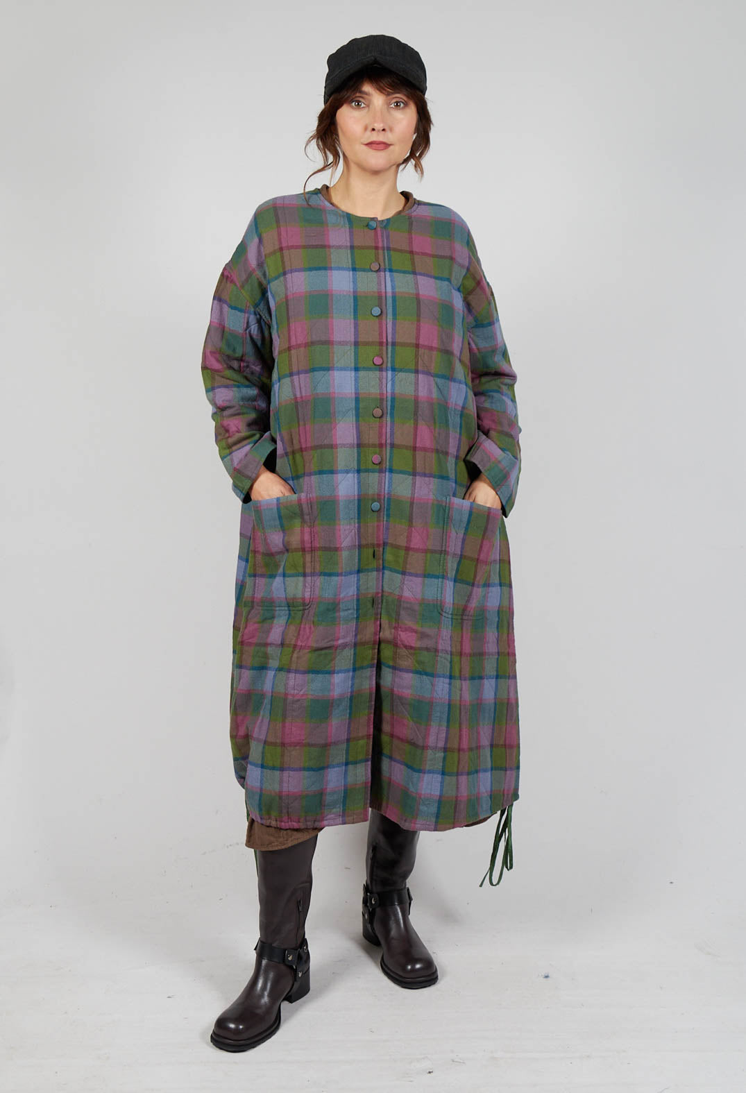 Elara Coat in Green Multicolour