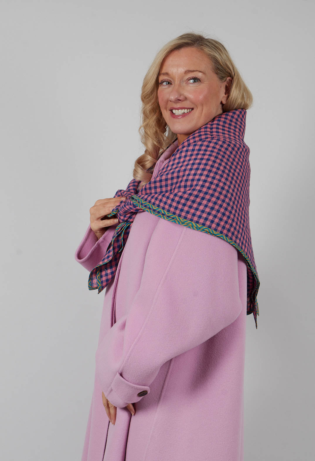 Gingham Stole in Pink