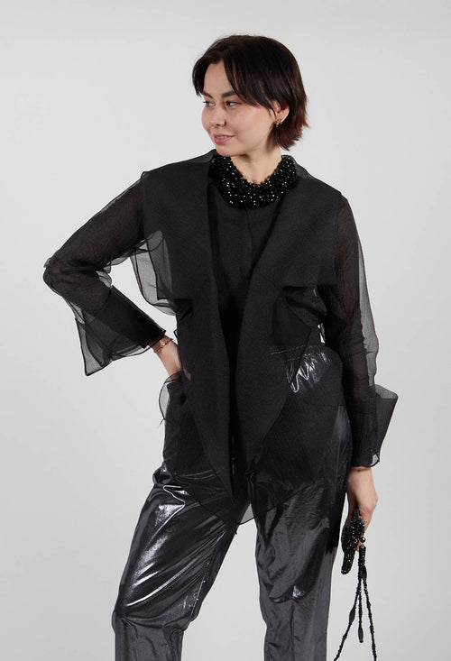 Tulle Open Jacket in Black