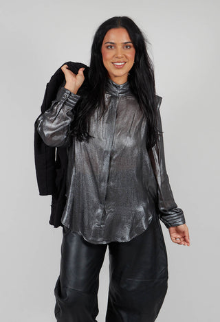 Damelia Shirt in Silver and Black