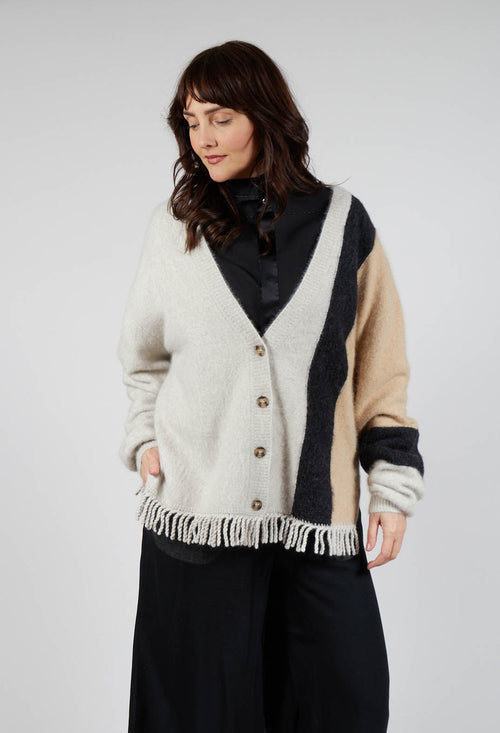 Knitted Fowler Cardigan in Greige