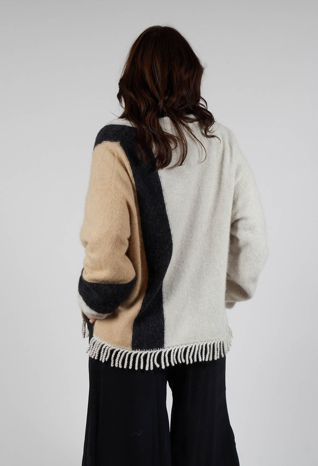 Knitted Fowler Cardigan in Greige