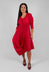 Long Draper Dress in Red