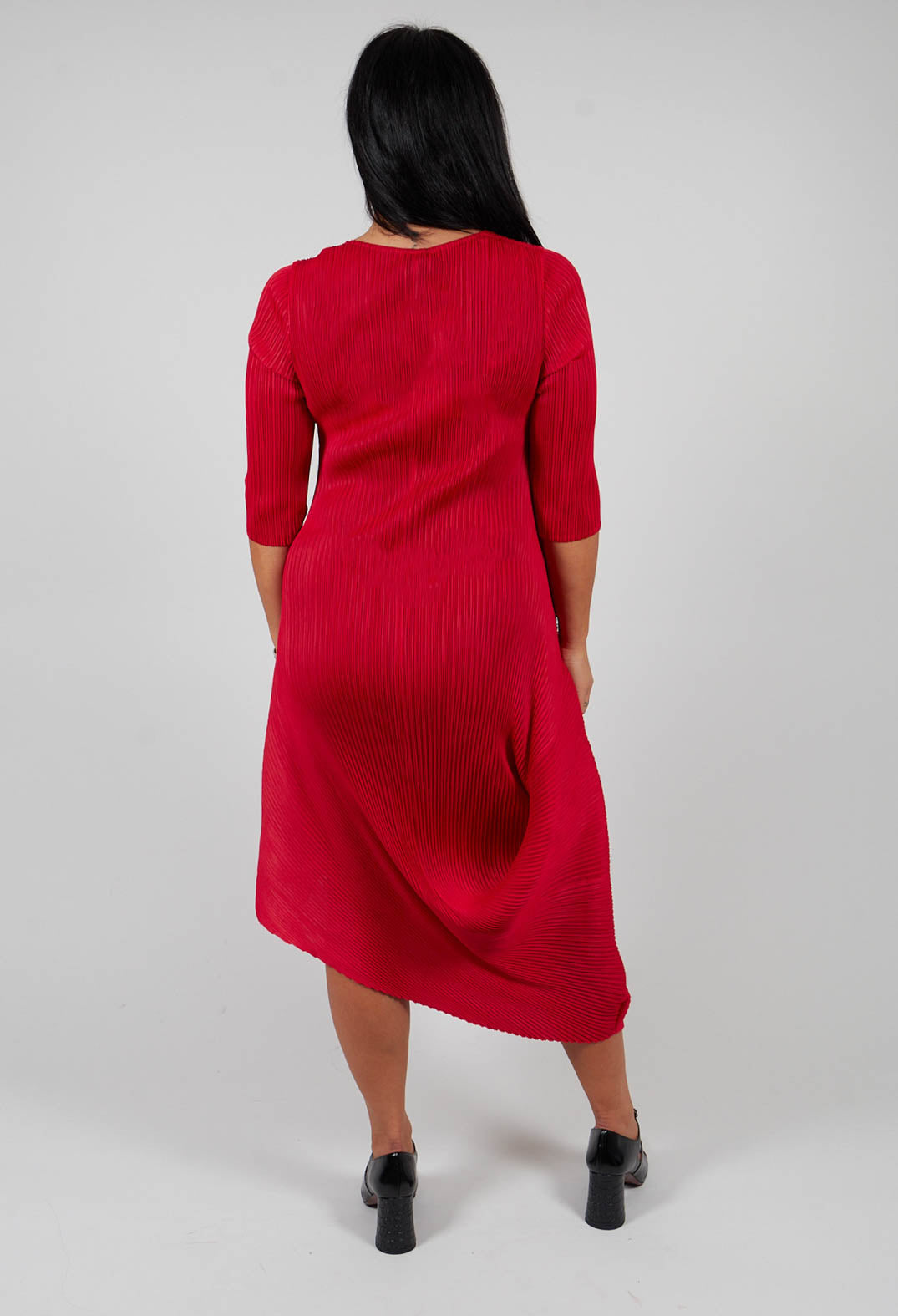 Long Draper Dress in Red