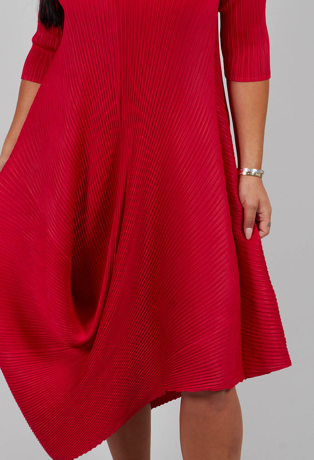 Long Draper Dress in Red