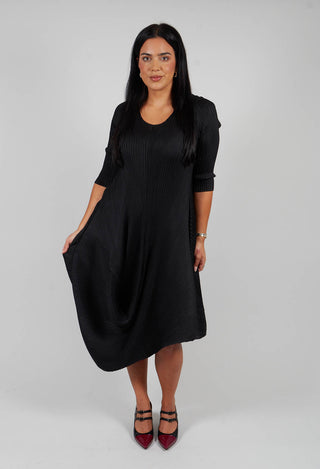 Long Draper Dress in Black