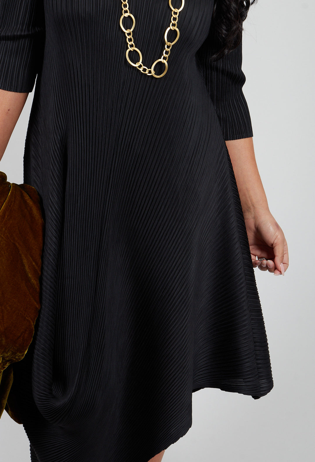 Long Draper Dress in Black