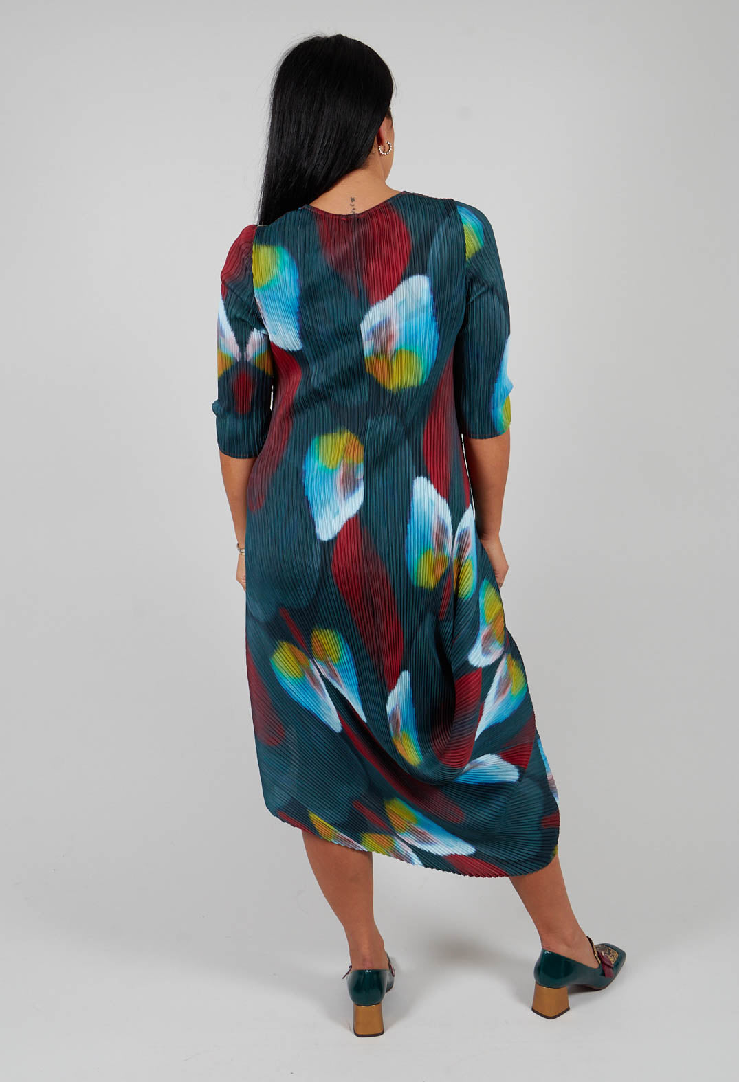 Long Draper Dress in Toucan