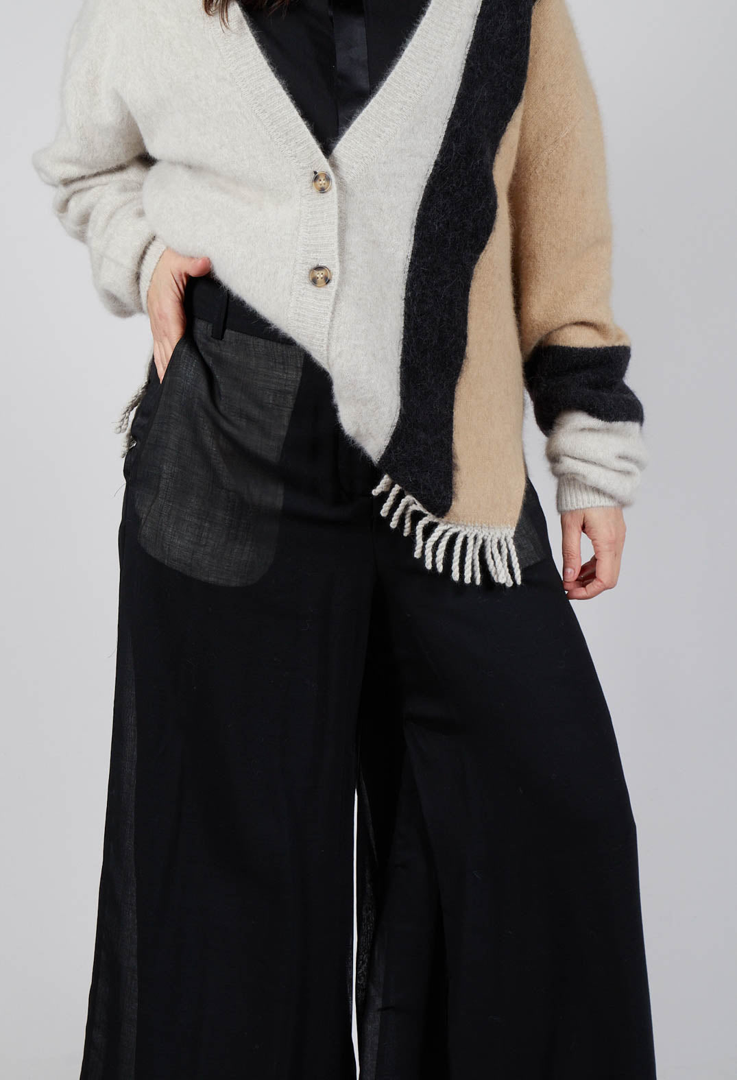 Layered Trousers in Black