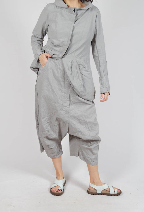 Cropped Drop Crotch Trousers in Moon