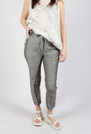 Asymmetric Belt Loop Trouser in Black Dust