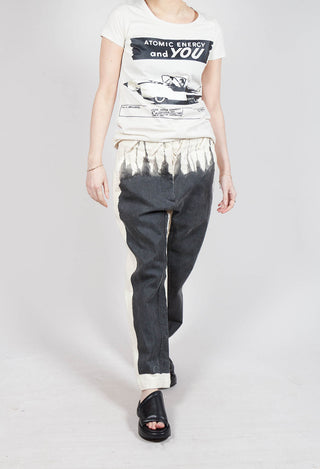 Asymmetric Belt Loop Trouser in Black Paint