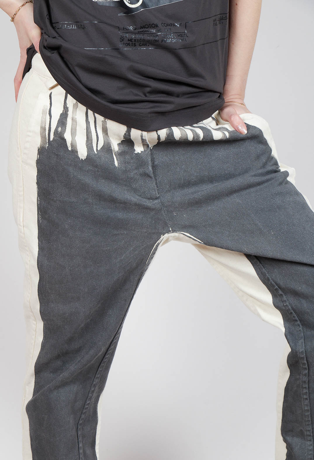 Asymmetric Belt Loop Trouser in Asteroid Paint