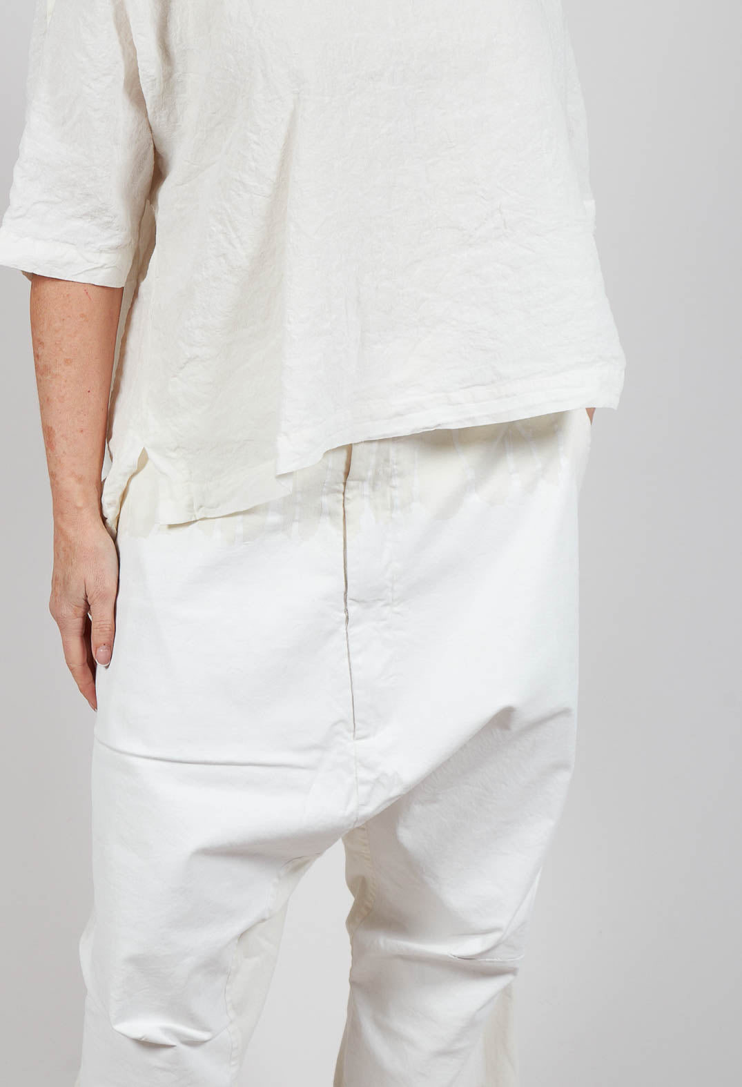 Drop Crotch Trousers in Starwhite Paint