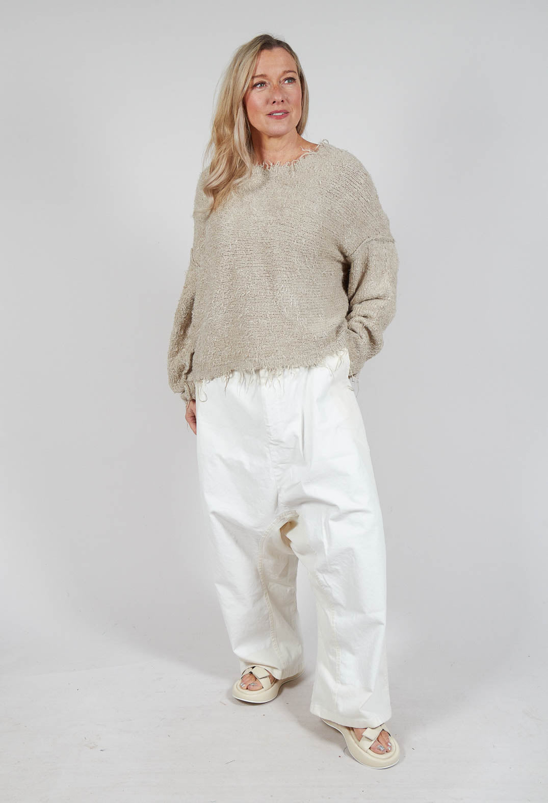 Wide Leg Trousers in Starwhite Paint