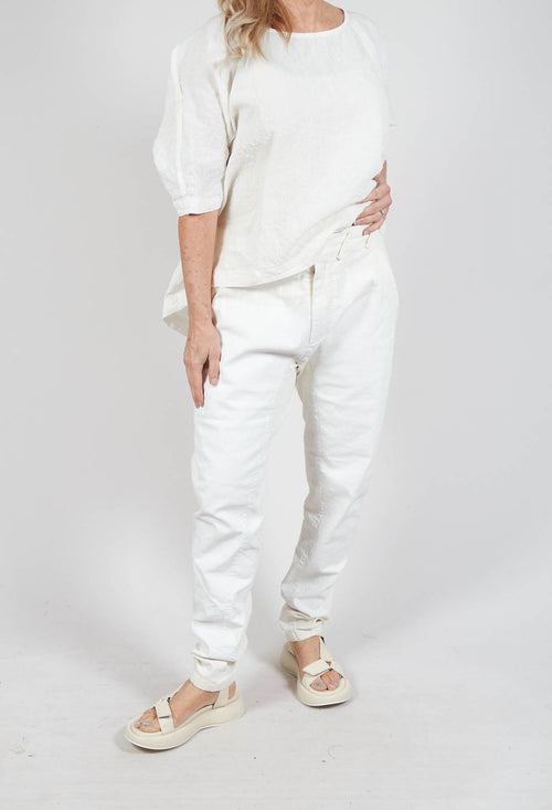 Slim Leg Trousers in Starwhite Paint