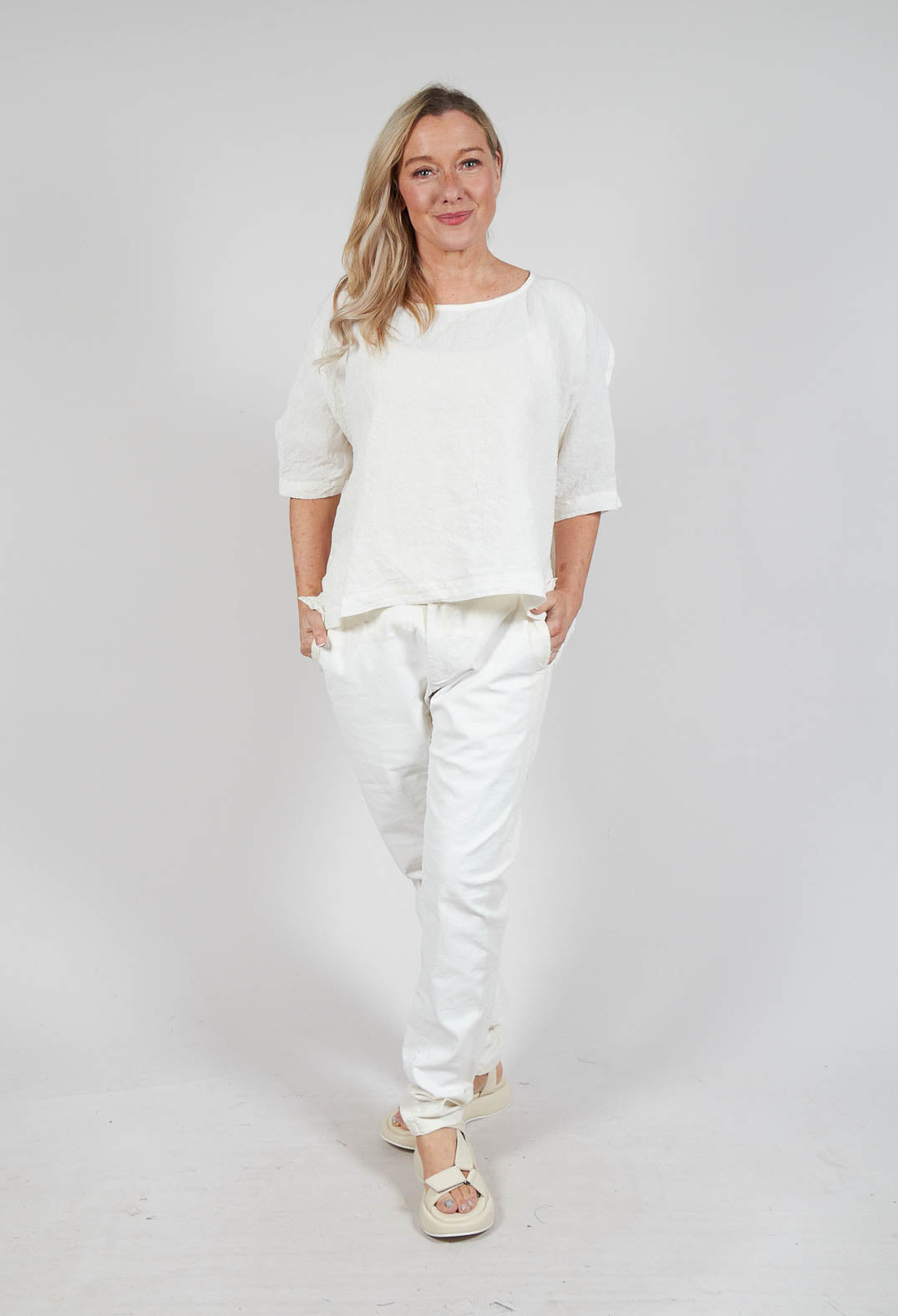 Slim Leg Trousers in Starwhite Paint