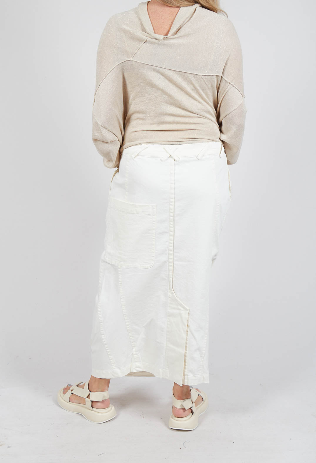 Seam Maxi Skirt in in Starwhite Paint