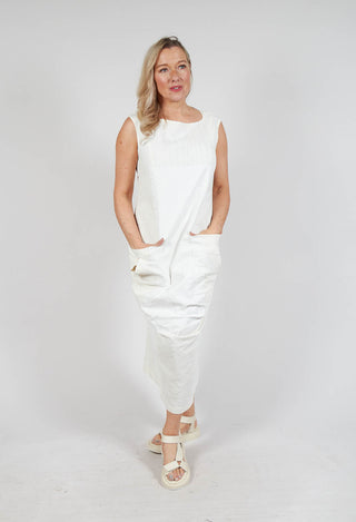 Sleeveless Midi Dress in Starwhite Paint