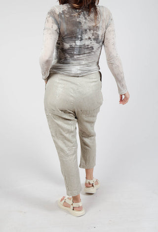 Linen Drop Crotch Trousers in Dust Sparkle