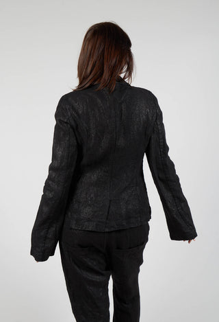 Single Button Jacket in Black Sparkle