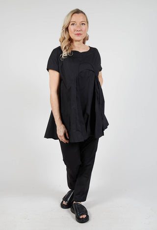 Short Sleeve Cotton T-Shirt in Black