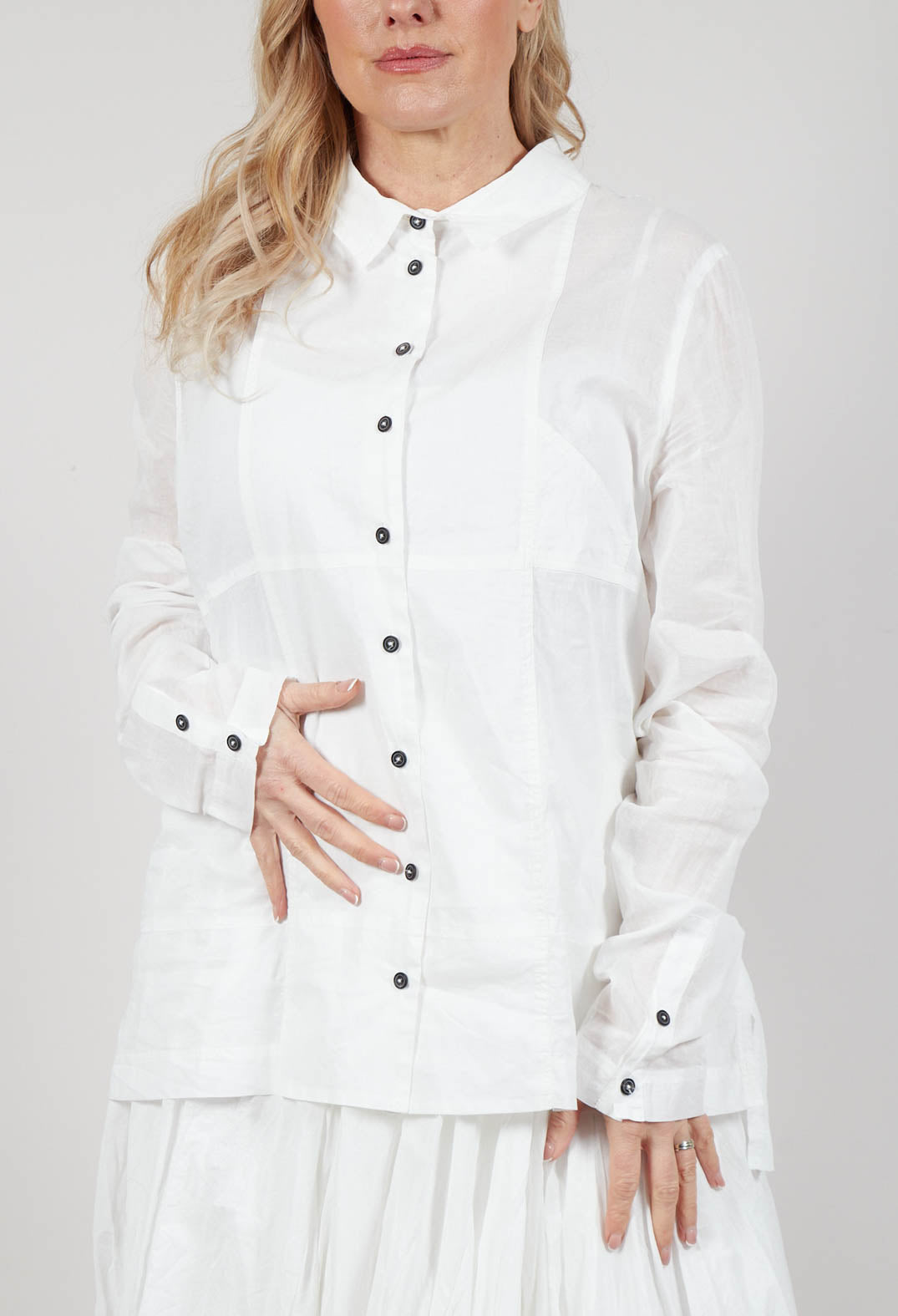 Semi Sheer Shirt in Starwhite