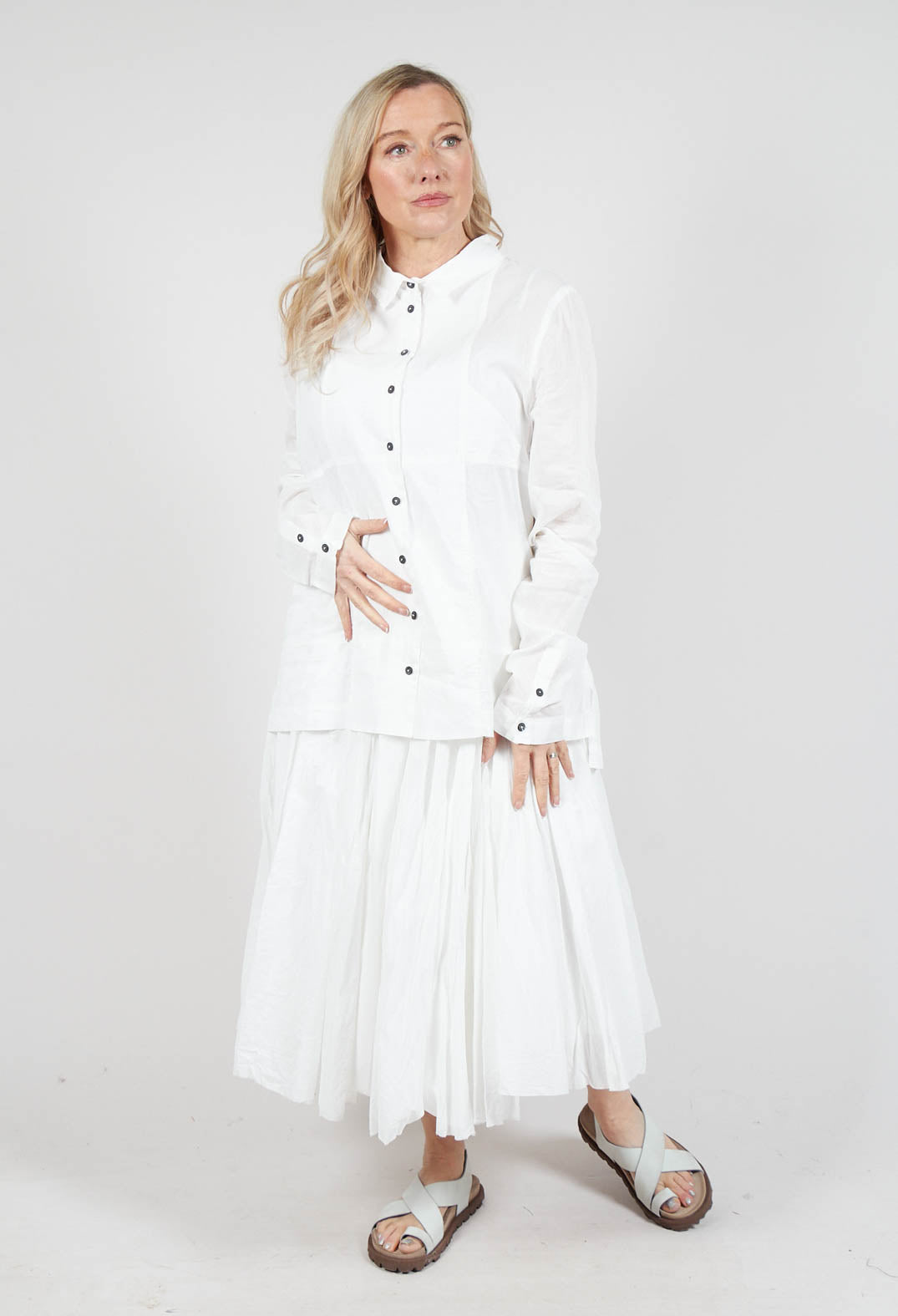 Semi Sheer Shirt in Starwhite