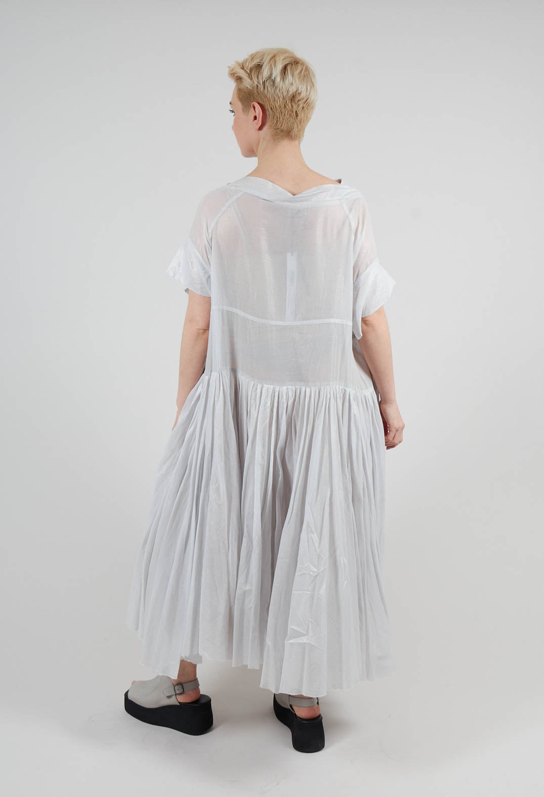 Relaxed Pleated Dress in Moon Sparkle