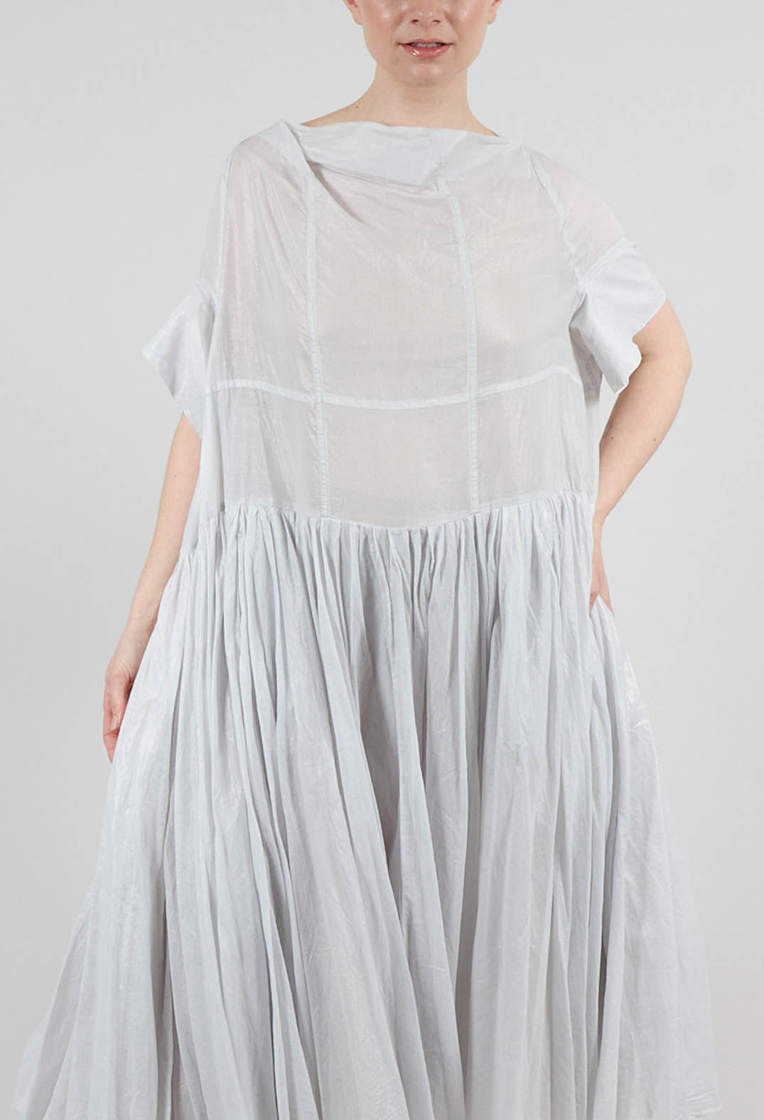 Relaxed Pleated Dress in Moon Sparkle