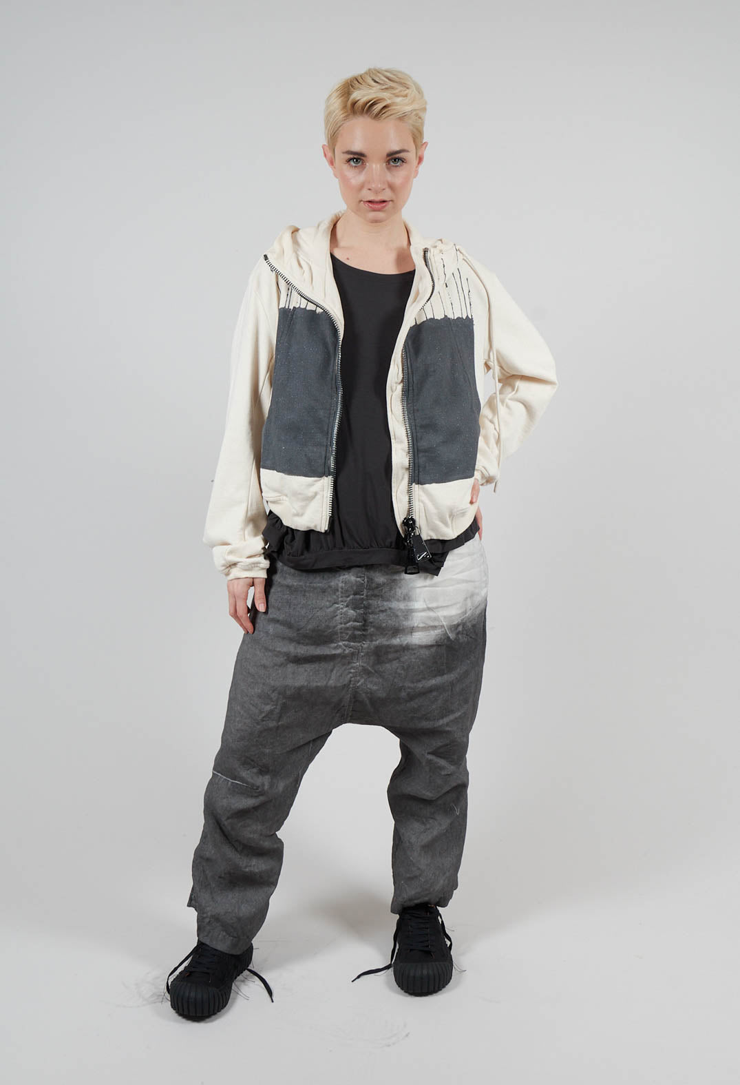 Cropped Hooded Jacket in Asteroid Paint