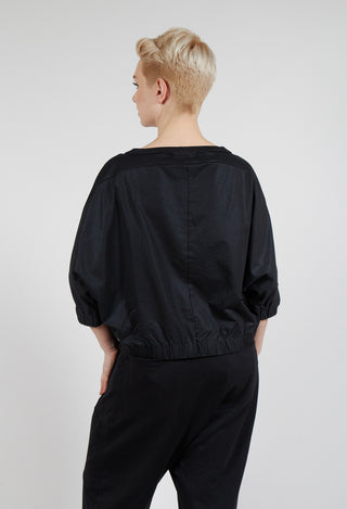 Cropped T-Shirt in Black Sparkle