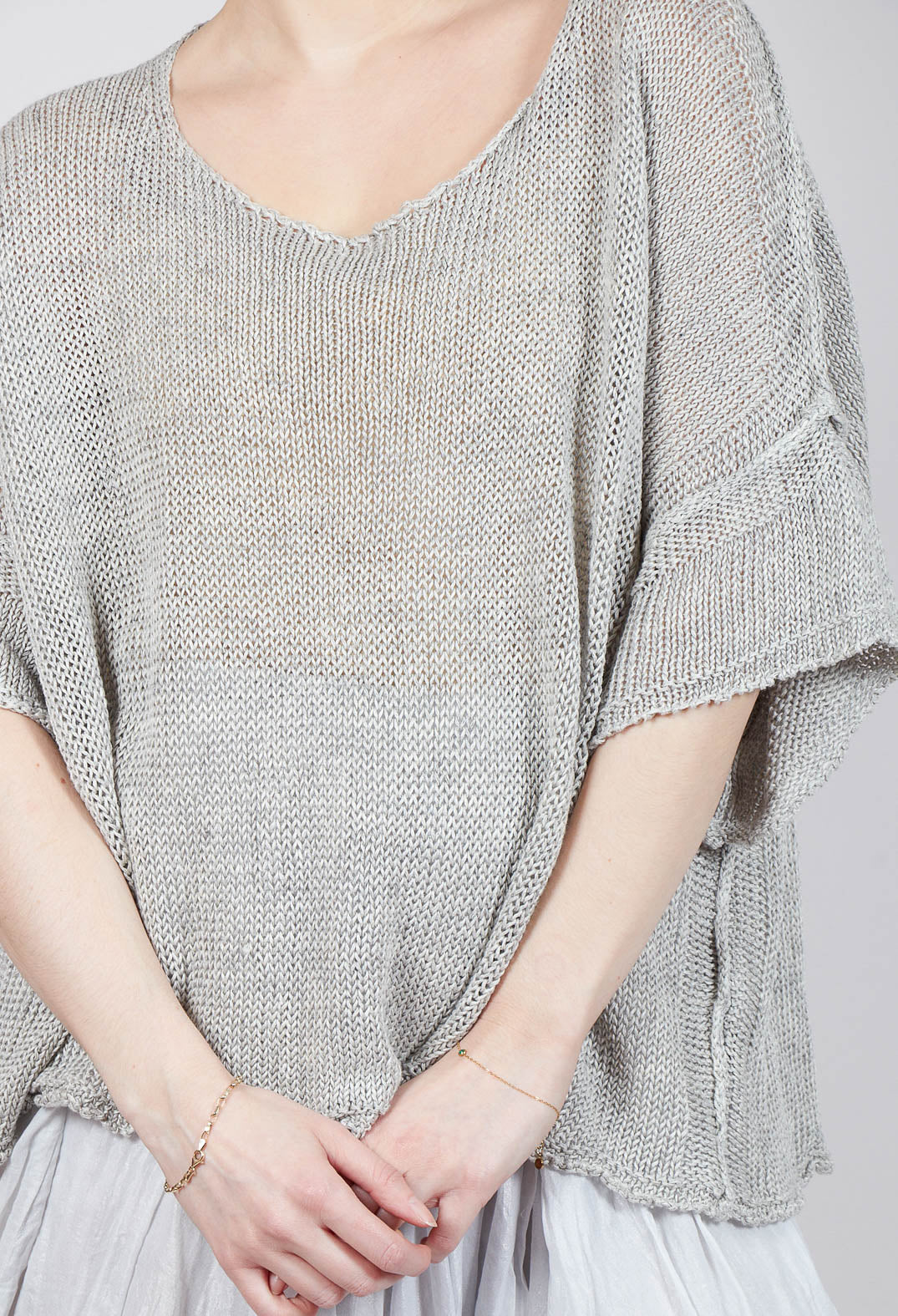 Relaxed Knitted Top in Moon Mel